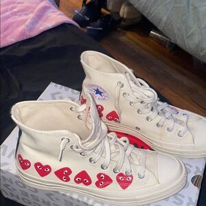 Converse High-Top Sneakers with Red Heart Design